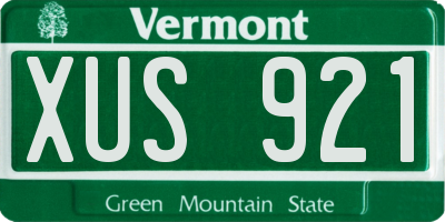 VT license plate XUS921