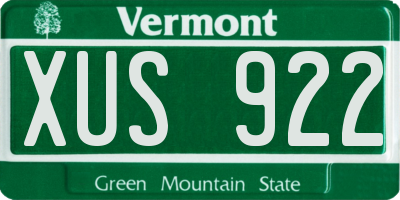 VT license plate XUS922