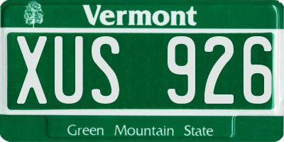 VT license plate XUS926