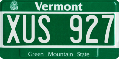 VT license plate XUS927