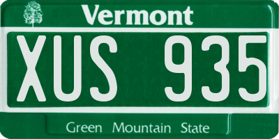 VT license plate XUS935