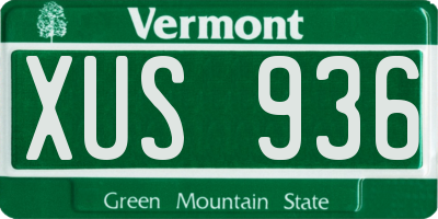 VT license plate XUS936