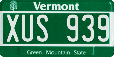 VT license plate XUS939