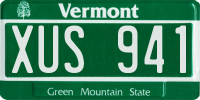 VT license plate XUS941