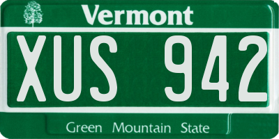VT license plate XUS942