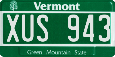 VT license plate XUS943