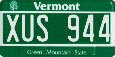 VT license plate XUS944
