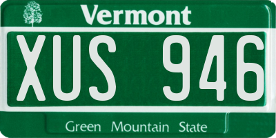 VT license plate XUS946