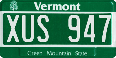 VT license plate XUS947