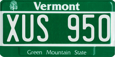 VT license plate XUS950