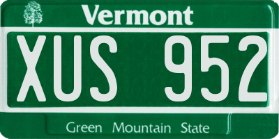 VT license plate XUS952