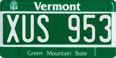 VT license plate XUS953