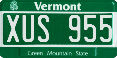 VT license plate XUS955