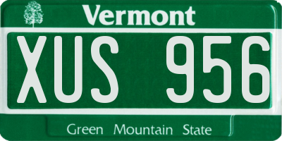 VT license plate XUS956