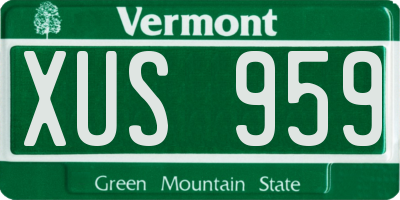 VT license plate XUS959