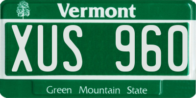VT license plate XUS960
