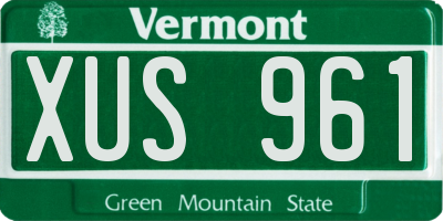 VT license plate XUS961