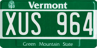 VT license plate XUS964