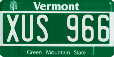 VT license plate XUS966
