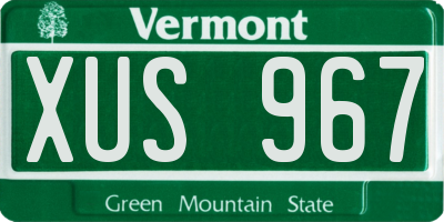 VT license plate XUS967