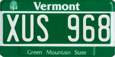 VT license plate XUS968