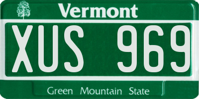 VT license plate XUS969