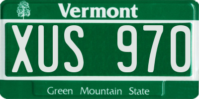 VT license plate XUS970