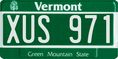 VT license plate XUS971