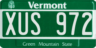 VT license plate XUS972