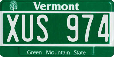 VT license plate XUS974