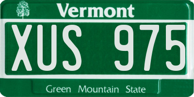 VT license plate XUS975