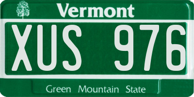 VT license plate XUS976