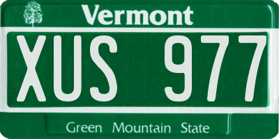 VT license plate XUS977