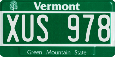 VT license plate XUS978