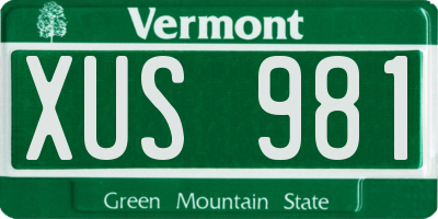 VT license plate XUS981