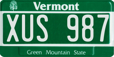 VT license plate XUS987