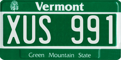 VT license plate XUS991