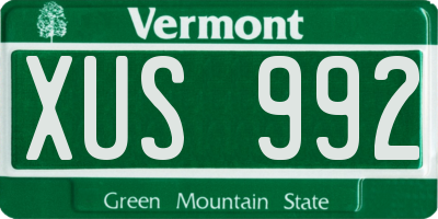 VT license plate XUS992