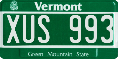 VT license plate XUS993