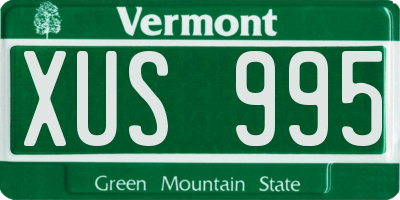 VT license plate XUS995