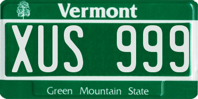 VT license plate XUS999