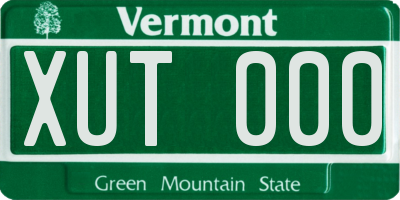 VT license plate XUT000