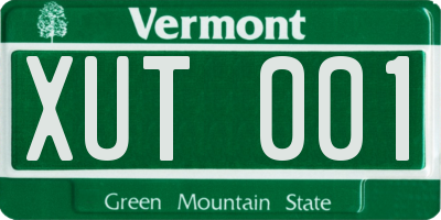 VT license plate XUT001