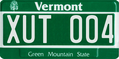 VT license plate XUT004
