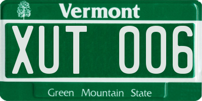 VT license plate XUT006