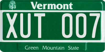 VT license plate XUT007