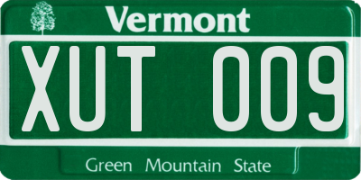 VT license plate XUT009