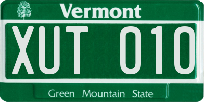 VT license plate XUT010