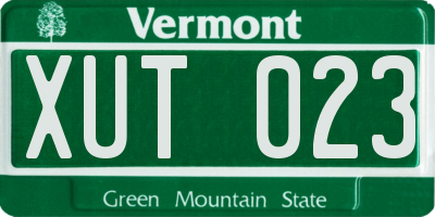 VT license plate XUT023