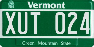 VT license plate XUT024